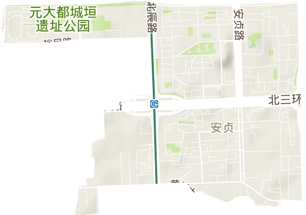 安贞街道地形地图