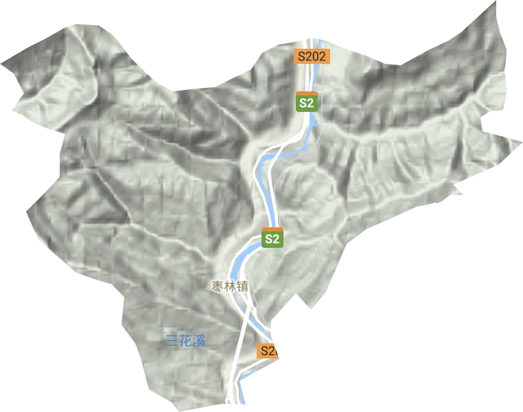 枣林镇地形地图