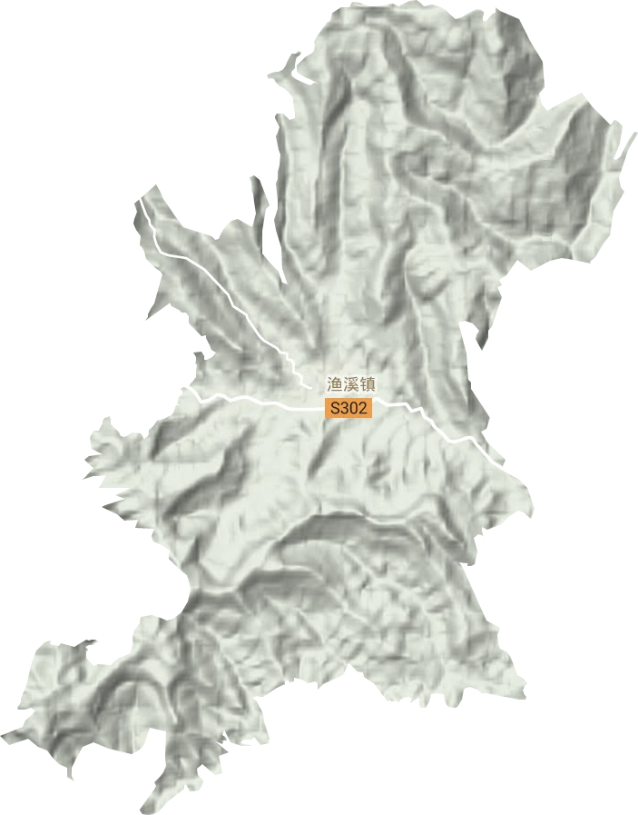 渔溪镇地形地图
