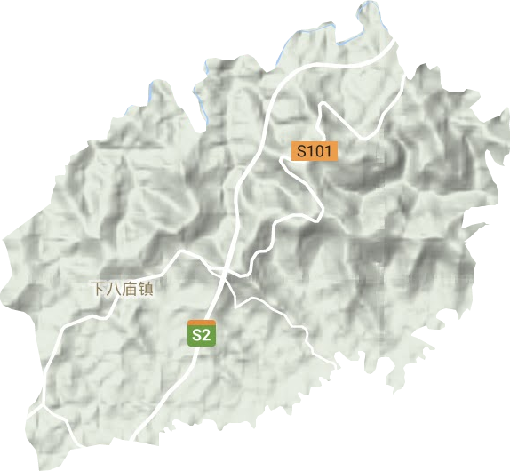 下八庙镇地形地图