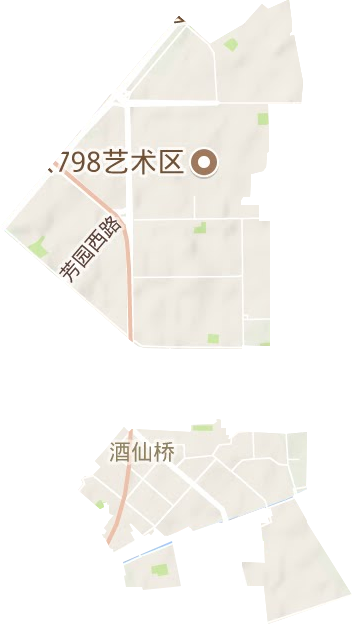 酒仙桥街道地形地图