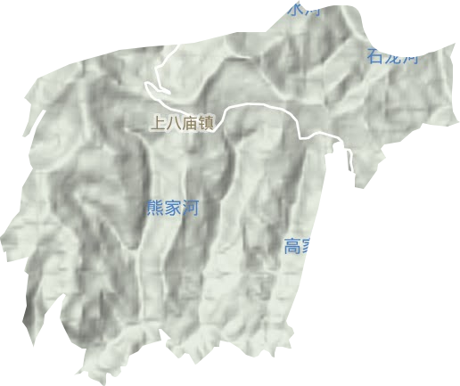 上八庙镇地形地图