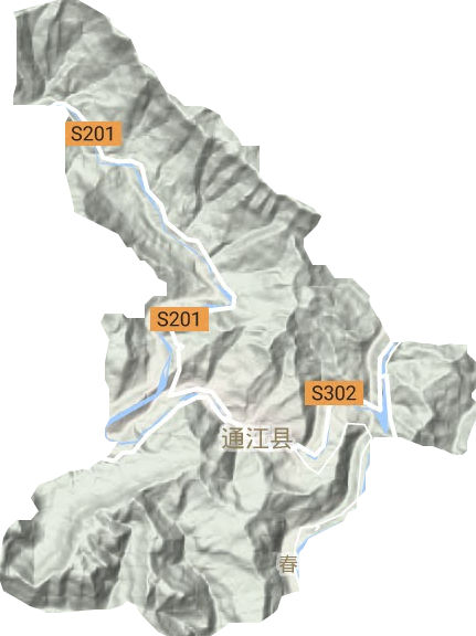 诺江镇地形地图