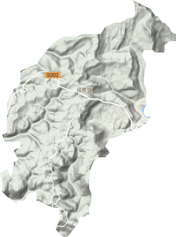 民胜镇地形地图