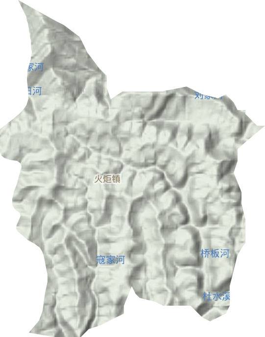 火炬镇地形地图