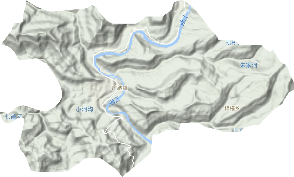 广纳镇地形地图