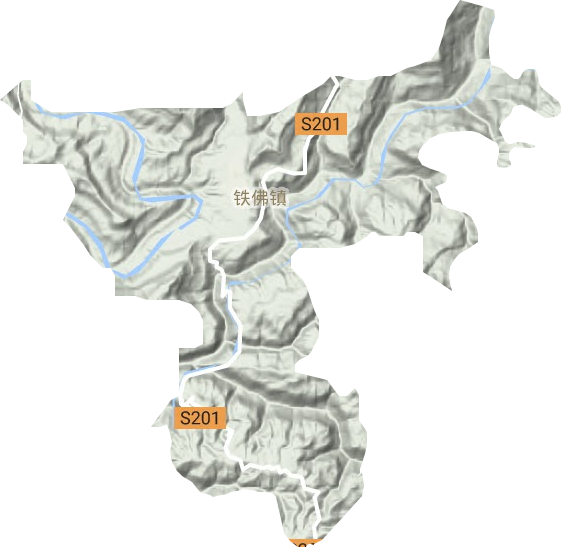 铁佛镇地形地图