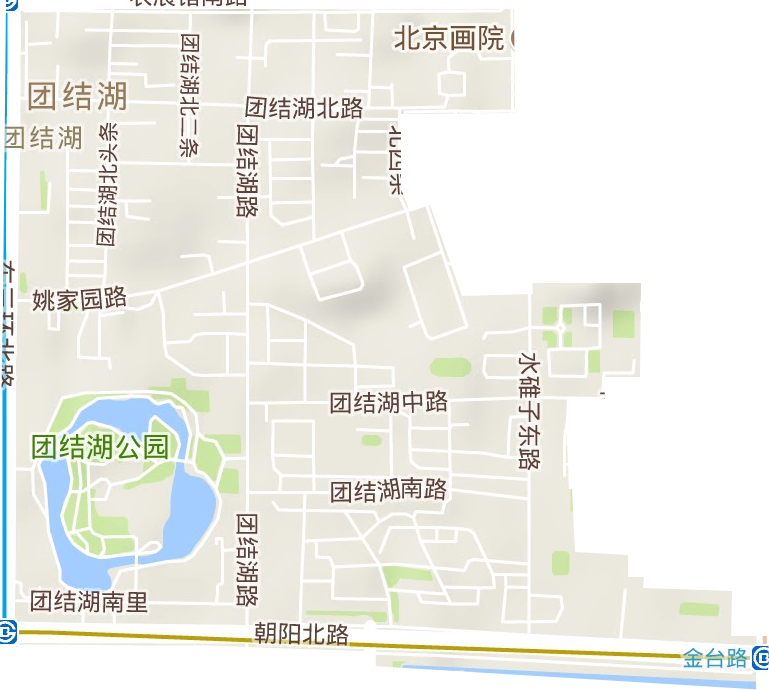 团结湖街道地形地图