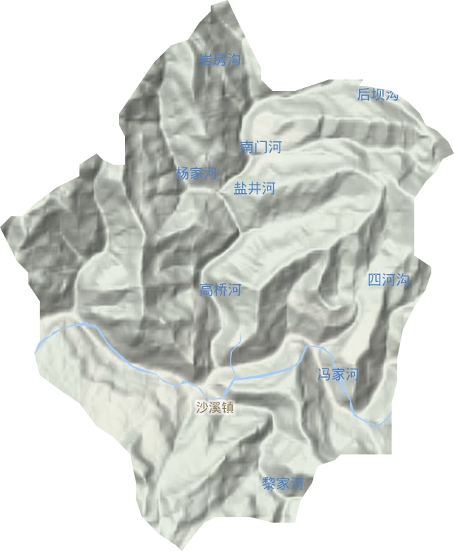 沙溪镇地形地图