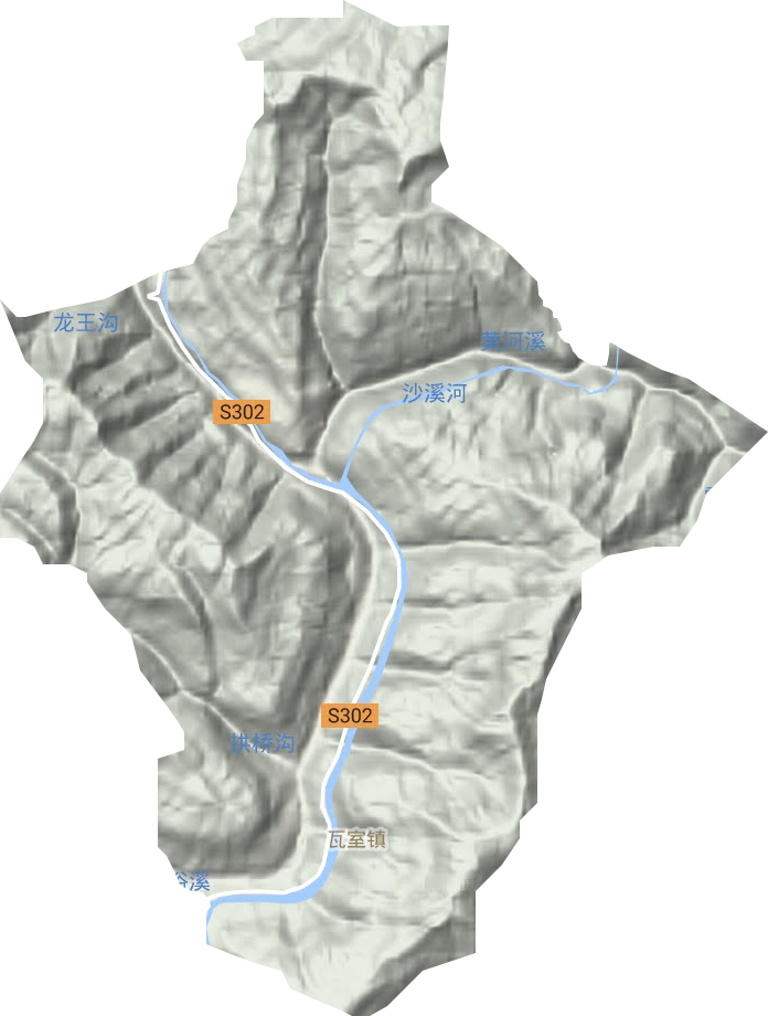 瓦室镇地形地图
