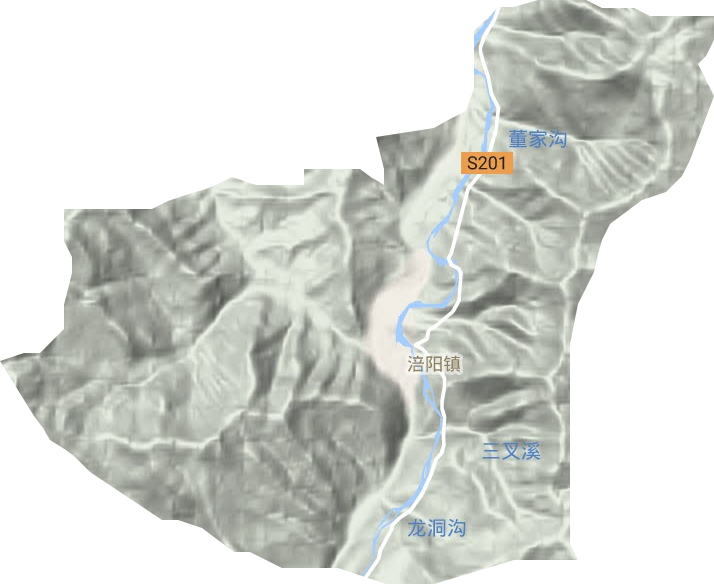 涪阳镇地形地图