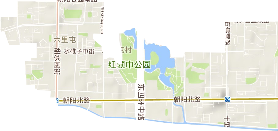 六里屯街道地形地图