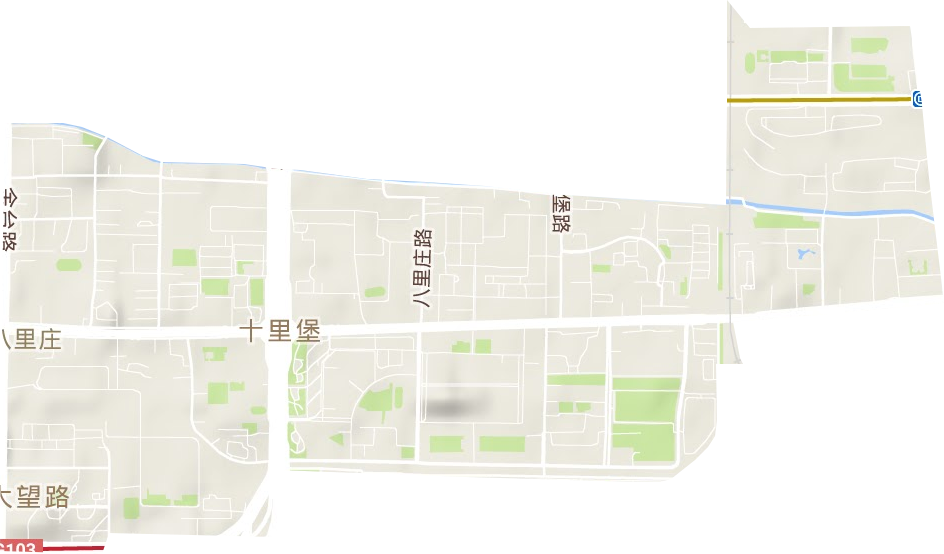 八里庄街道地形地图