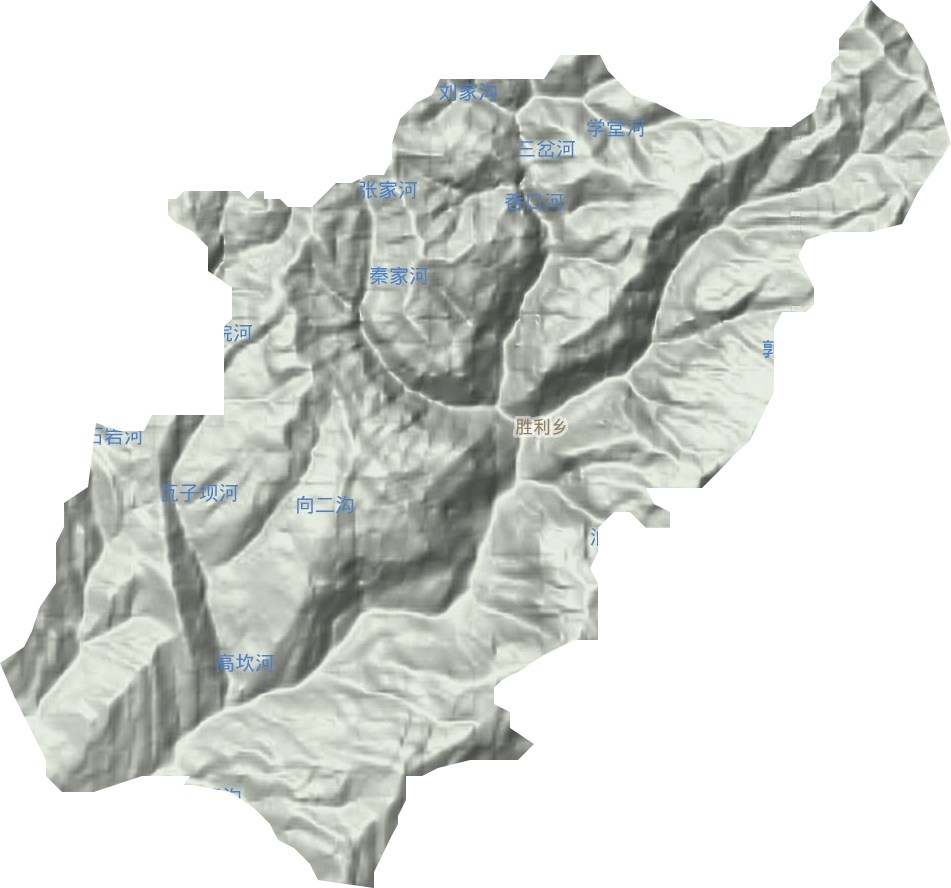胜利乡地形地图