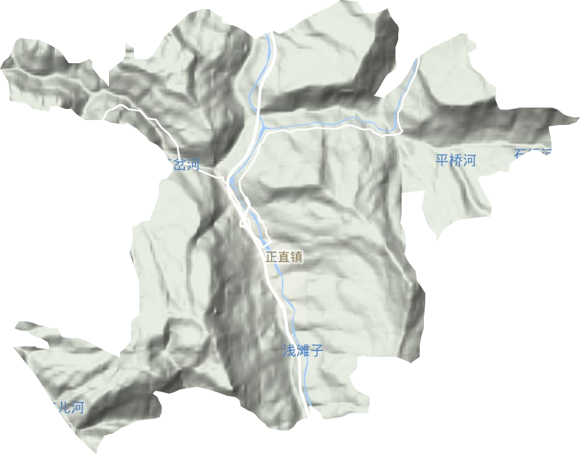 正直镇地形地图
