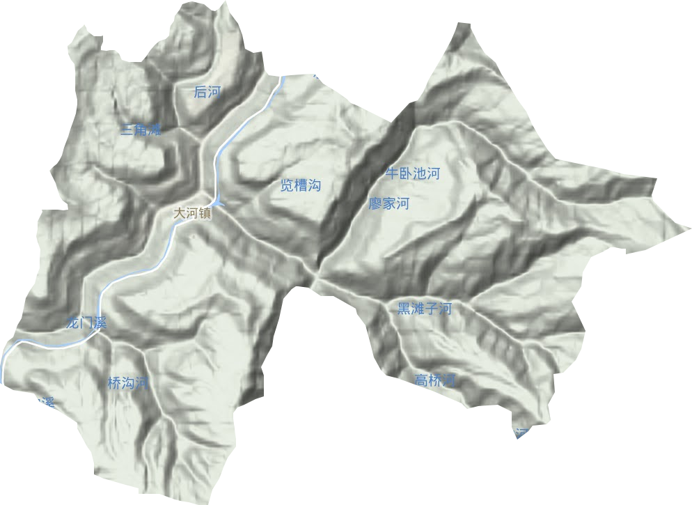 大河镇地形地图