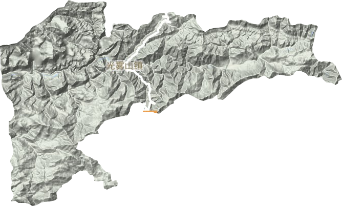 光雾山镇地形地图