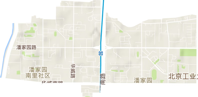 潘家园街道地形地图