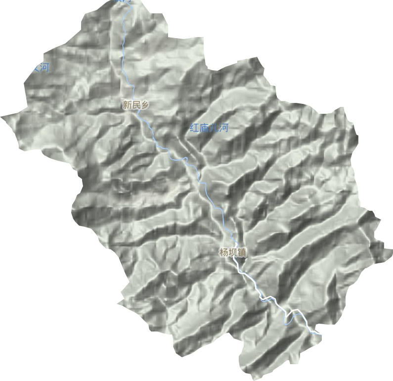 杨坝镇地形地图