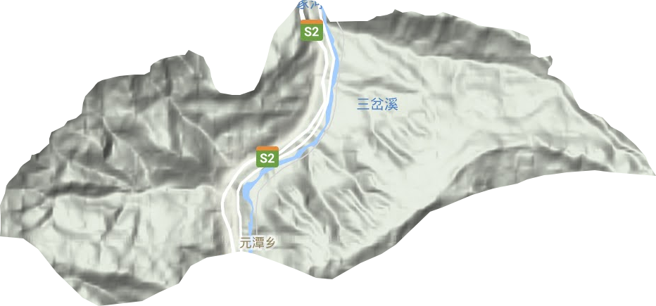 元潭镇地形地图