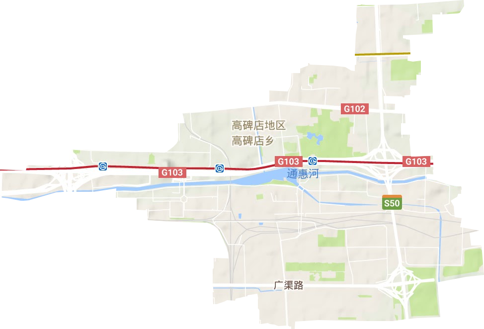 高碑店地区办事处地形地图