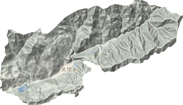 关坝镇地形地图