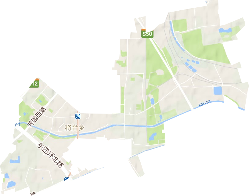 将台地区办事处地形地图