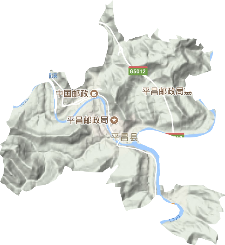 同州街道地形地图