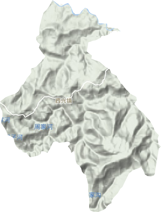西兴镇地形地图