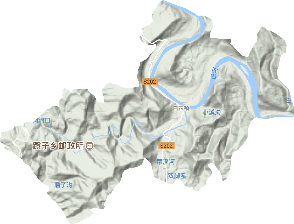 白衣镇地形地图