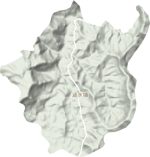 涵水镇地形地图