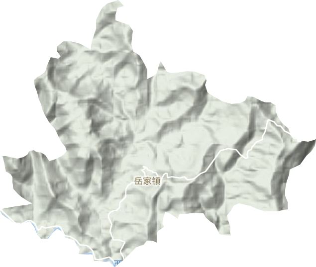 岳家镇地形地图