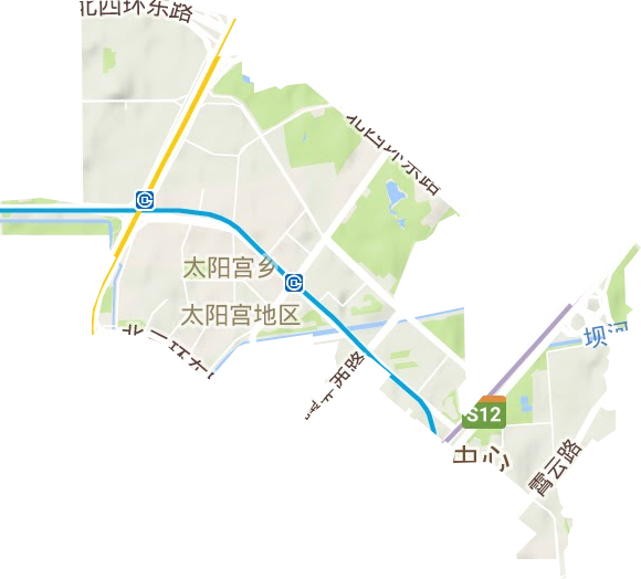太阳宫地区办事处地形地图