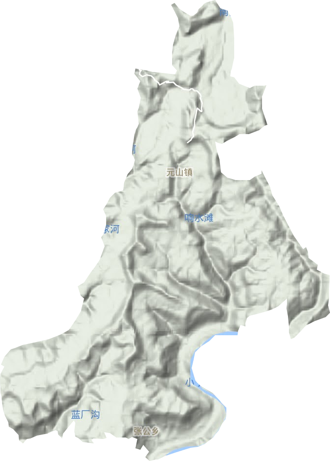 元山镇地形地图