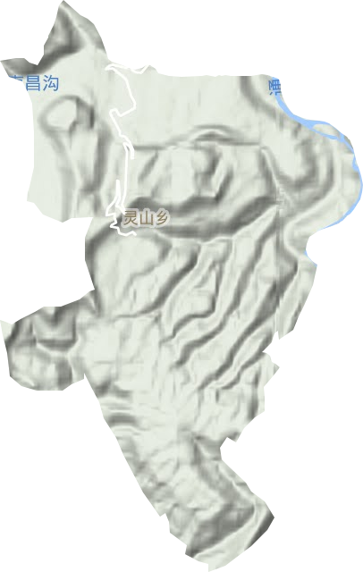 灵山镇地形地图