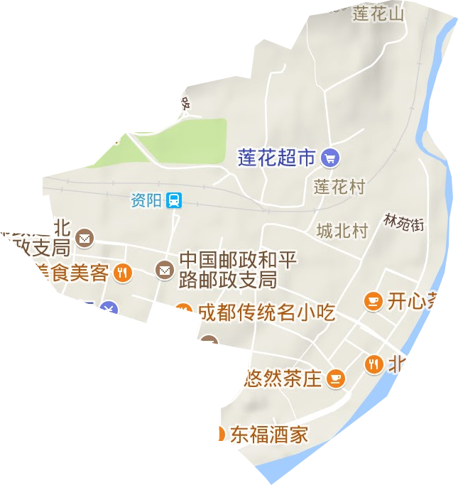 莲花街道地形地图