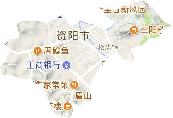 三贤祠街道地形地图