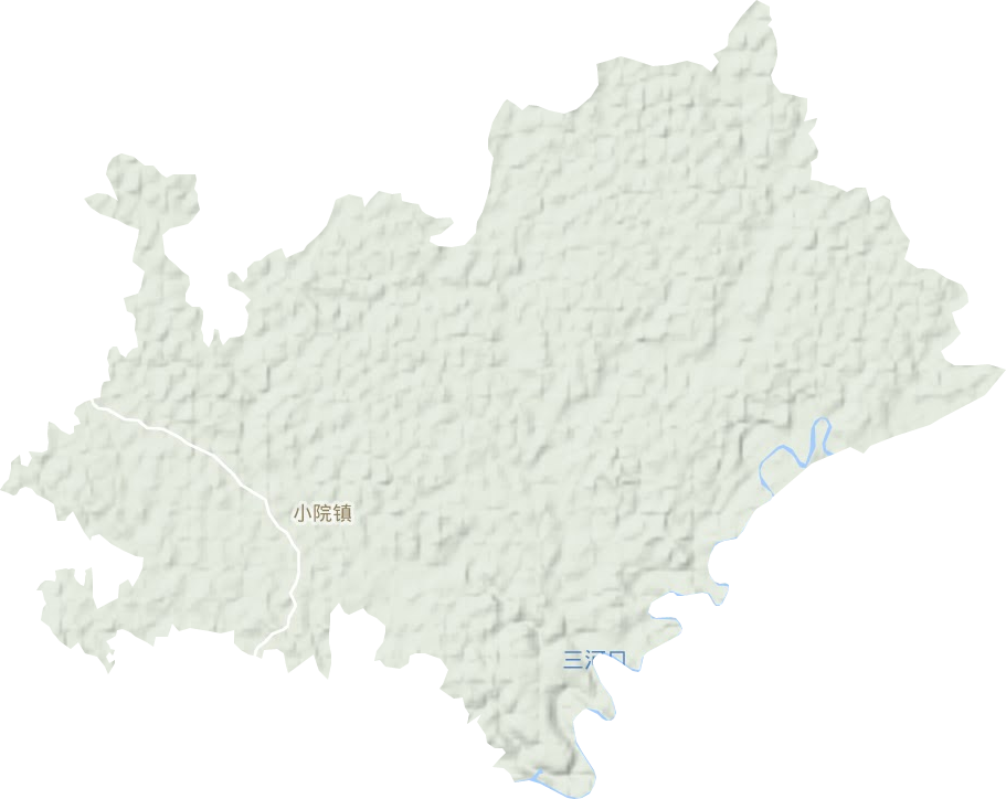小院镇地形地图