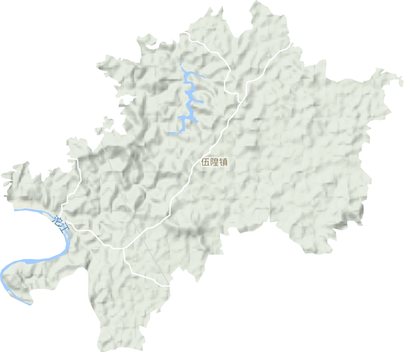 伍隍镇地形地图