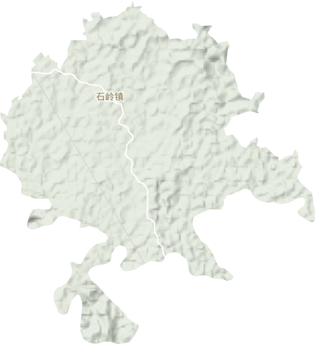 石岭镇地形地图