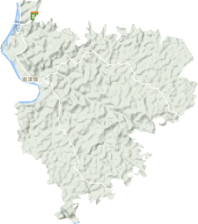南津镇地形地图