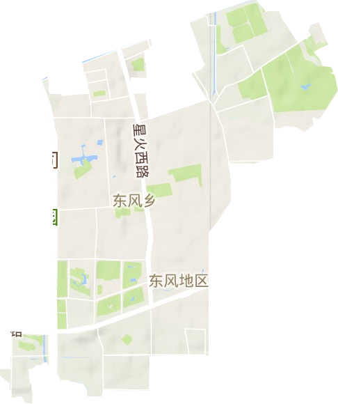 东风地区办事处地形地图