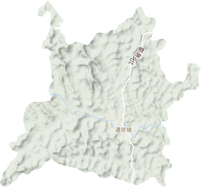 通贤镇地形地图