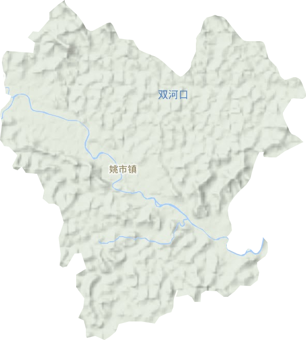 姚市镇地形地图