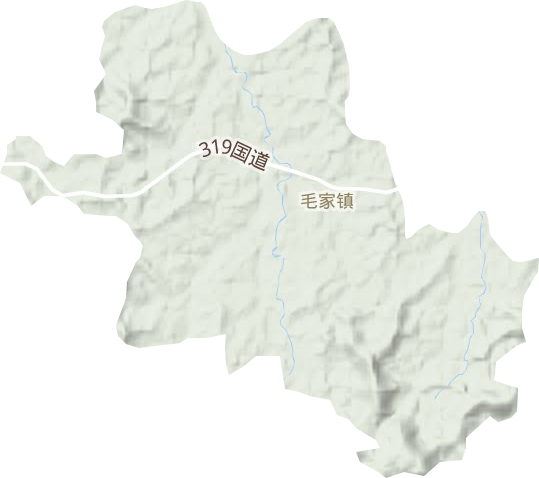 毛家镇地形地图