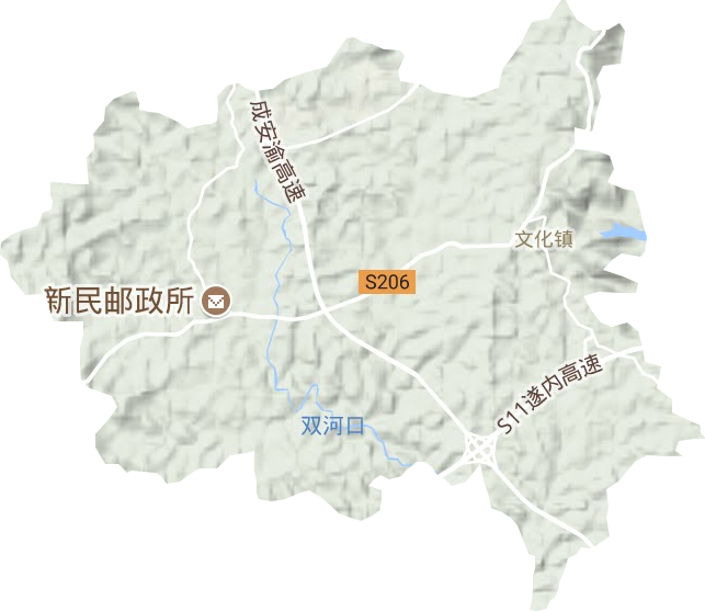 文化镇地形地图