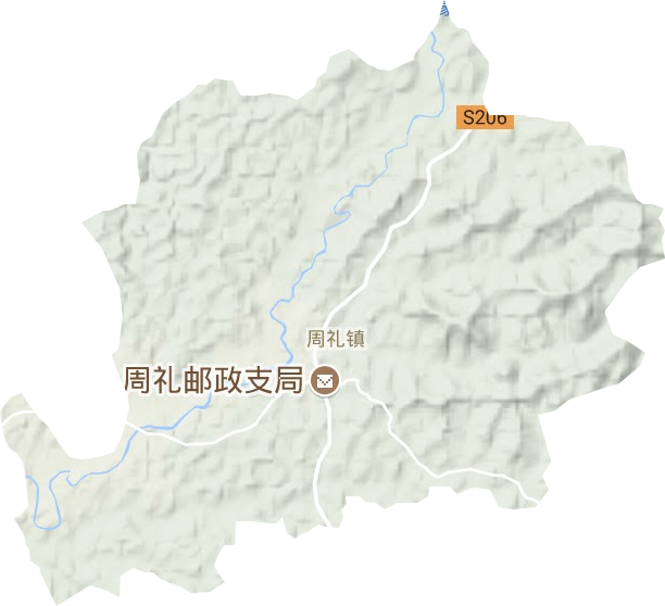 周礼镇地形地图