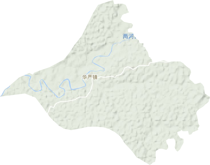 华严镇地形地图