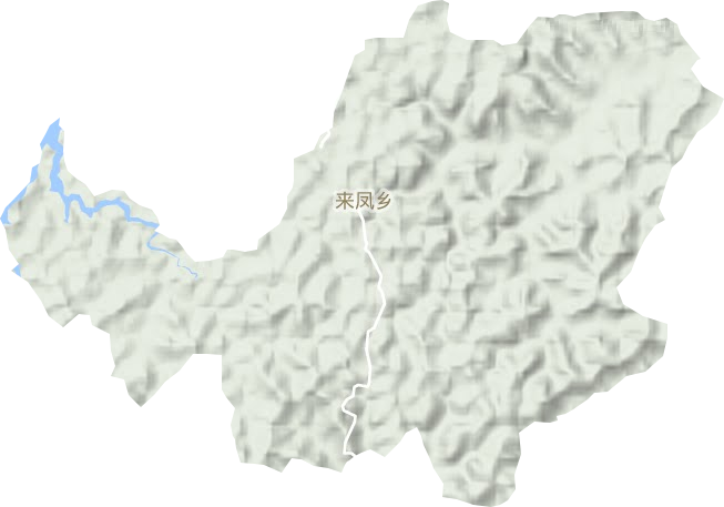 来凤乡地形地图