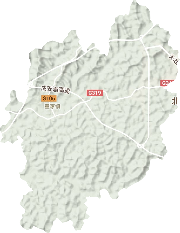 童家镇地形地图